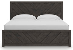 Prendonea Charcoal King Panel Bed, Dresser and Nightstand - Ornate Home