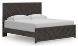 Prendonea Charcoal King Panel Bed, Dresser and Nightstand - Ornate Home