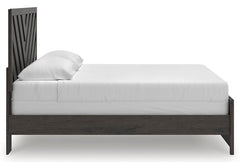 Prendonea Charcoal King Panel Bed, Dresser and Nightstand - Ornate Home