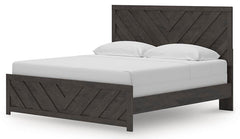 Prendonea Charcoal King Panel Bed, Dresser and Nightstand - Ornate Home