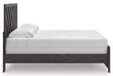 Prendonea Charcoal King Panel Bed and 2 Nightstands - Ornate Home
