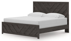 Prendonea Charcoal King Panel Bed and 2 Nightstands - Ornate Home