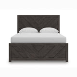 Prendonea Charcoal Queen Panel Bed, Dresser, Mirror, Chest and 2 Nightstands - Ornate Home