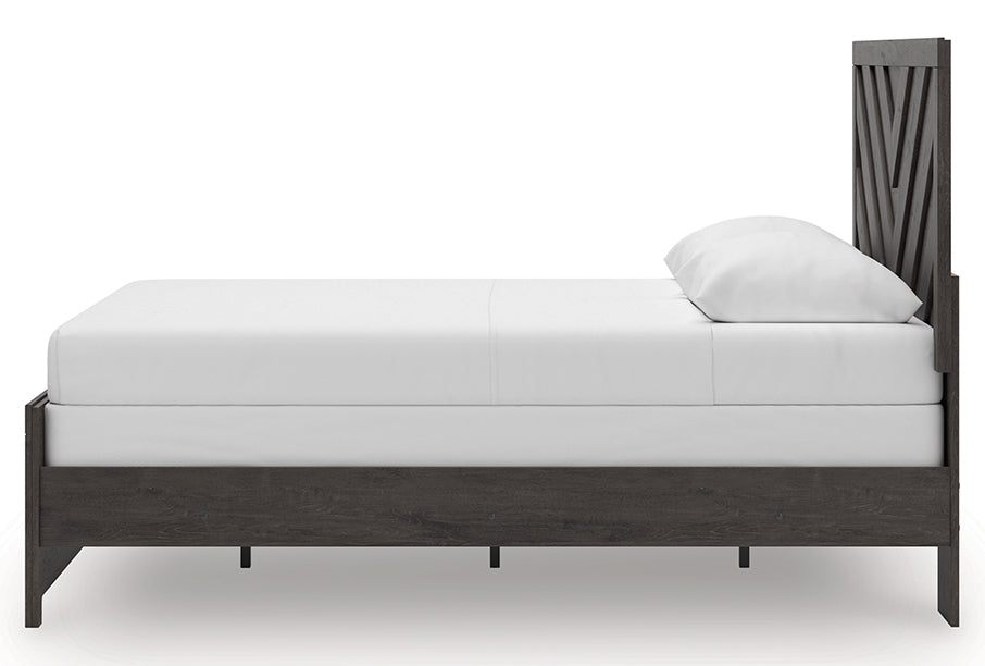 Prendonea Charcoal Queen Panel Bed, Dresser, Mirror and Nightstand (Online Special Price) - Ornate Home