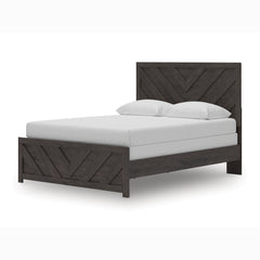 Prendonea Charcoal Queen Panel Bed, Dresser, Mirror, Chest and Nightstand - Ornate Home