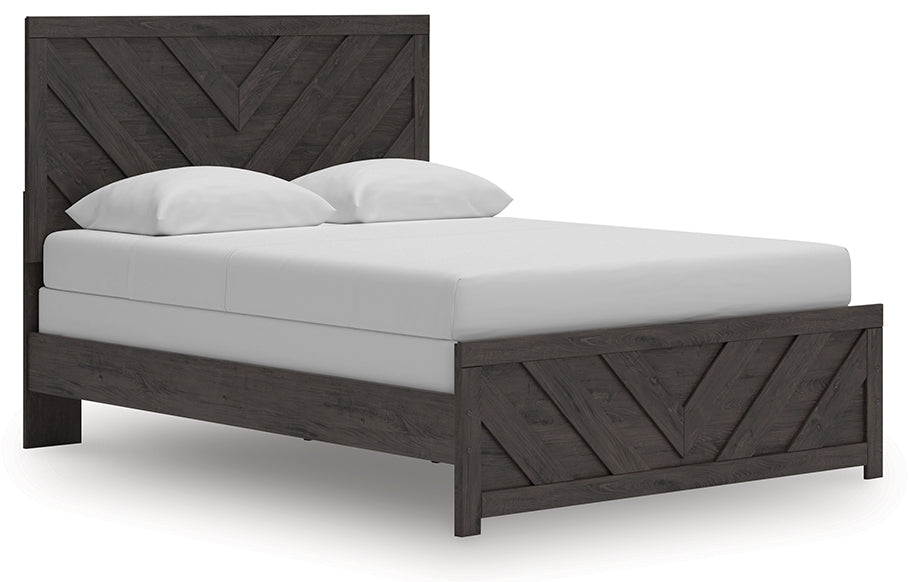 Prendonea Charcoal Queen Panel Bed, Dresser and Mirror (Online Special Price) - Ornate Home