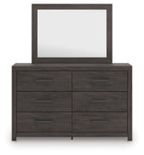 Prendonea Charcoal Queen Panel Bed, Dresser and Mirror - Ornate Home