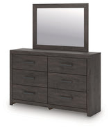 Prendonea Charcoal Queen Panel Bed, Dresser and Mirror - Ornate Home