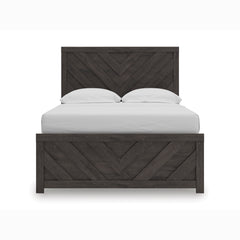 Prendonea Charcoal Queen Panel Bed, Dresser and Mirror - Ornate Home