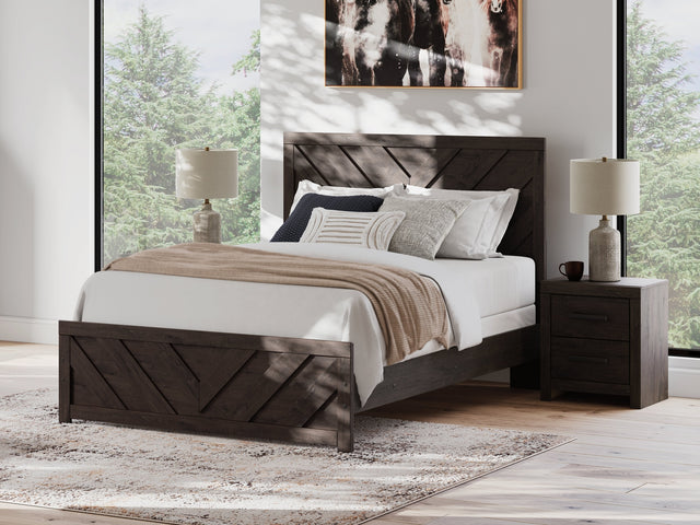 Prendonea Charcoal Queen Panel Bed - Ornate Home