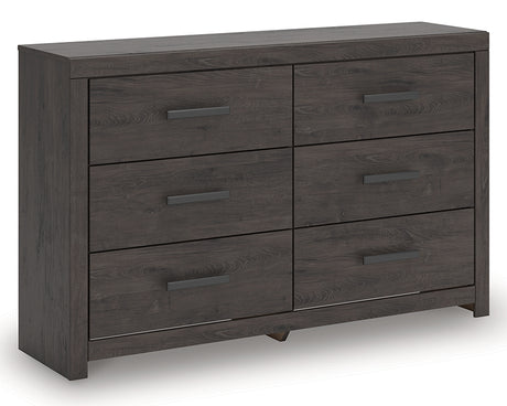 Prendonea Charcoal Queen Panel Bedroom Set with Dresser and Nightstand - Ornate Home