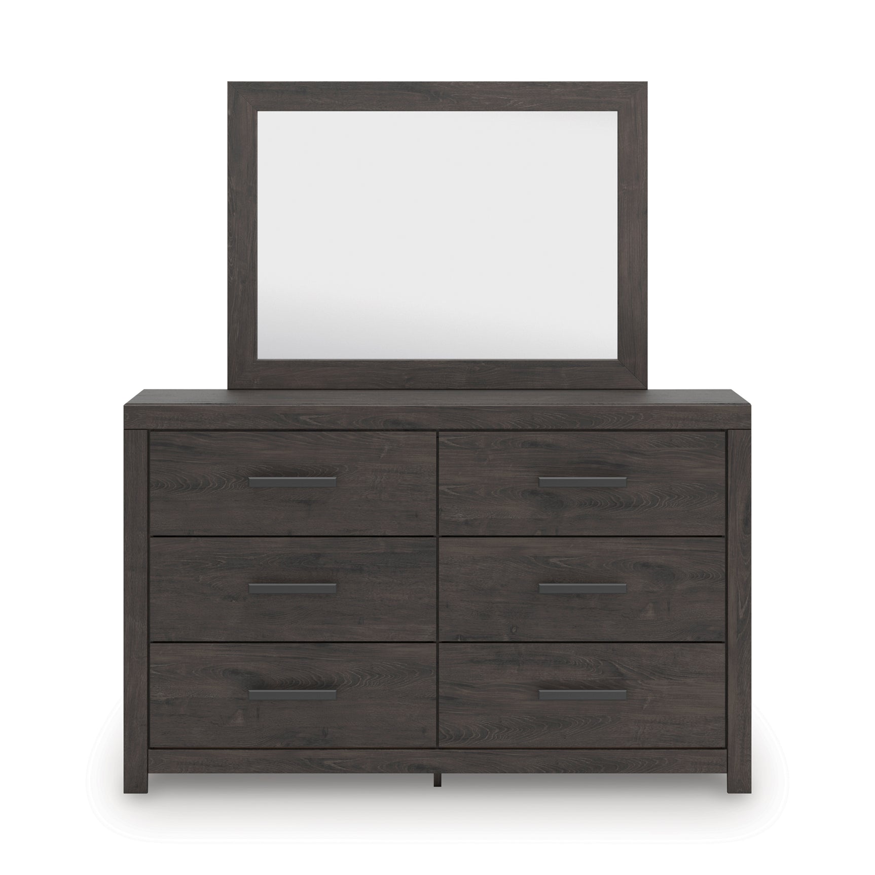 Prendonea Charcoal Twin Panel Bed, Dresser, Mirror, Chest and Nightstand - Ornate Home