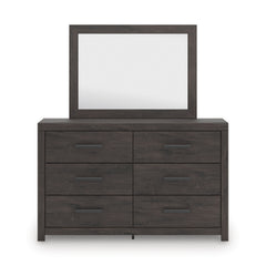 Prendonea Charcoal Twin Panel Bed, Dresser, Mirror, Chest and Nightstand - Ornate Home