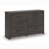 Prendonea Charcoal Twin Panel Bed, Dresser and Nightstand (Online Special Price) - Ornate Home