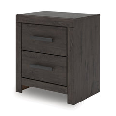 Prendonea Charcoal Twin Panel Bed, Dresser and Nightstand - Ornate Home