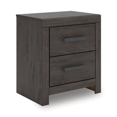 Prendonea Charcoal Twin Panel Bed, Dresser and Nightstand - Ornate Home