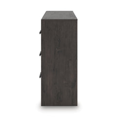 Prendonea Charcoal Twin Panel Bed, Dresser and Nightstand - Ornate Home