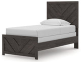 Prendonea Charcoal Twin Panel Bed, Dresser and Mirror (Online Special Price) - Ornate Home