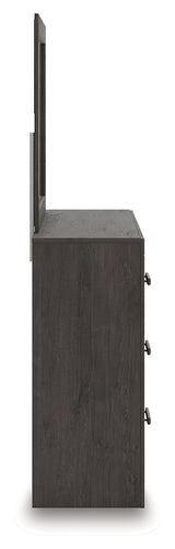 Prendonea Charcoal Twin Panel Bed, Dresser and Mirror - Ornate Home