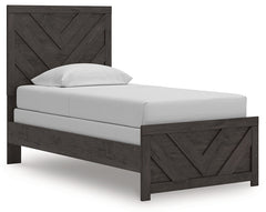 Prendonea Charcoal Twin Panel Bed, Dresser, Mirror and Nightstand (Online Special Price) - Ornate Home