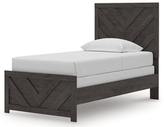 Prendonea Charcoal Twin Panel Bed, Dresser, Mirror and Nightstand (Online Special Price) - Ornate Home