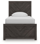 Prendonea Charcoal Twin Panel Youth Bed - Ornate Home