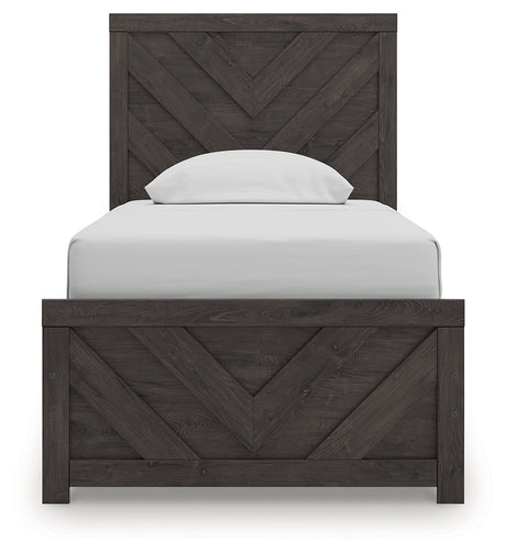 Prendonea Charcoal Twin Panel Youth Bed - Ornate Home