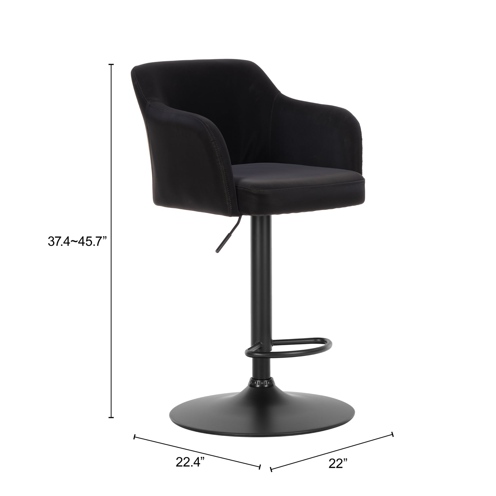 Prescott Black Barstool