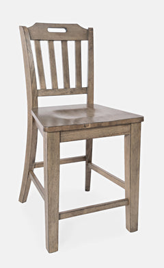 Prescott Park Weathered Oak Handhold Stool (Set of 2) - Ornate Home
