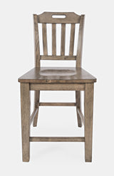 Prescott Park Weathered Oak Handhold Stool (Set of 2) - Ornate Home
