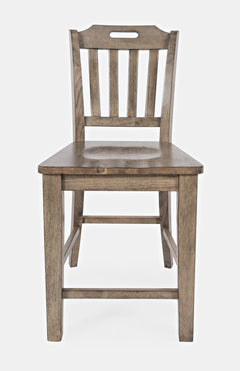 Prescott Park Weathered Oak Handhold Stool (Set of 2) - Ornate Home