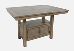 Prescott Park Weathered Oak High/Low Ext Dining Table w/ 6 Stools - Ornate Home
