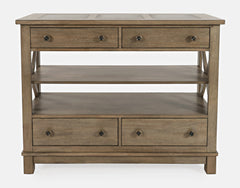 Prescott Park Weathered Oak Server - Ornate Home