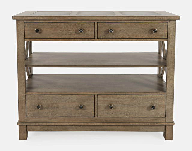 Prescott Park Weathered Oak Server - Ornate Home