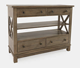 Prescott Park Weathered Oak Server - Ornate Home