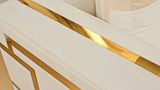 Prestige Living White/Gold Sofa / HD-S2131 - Ornate Home