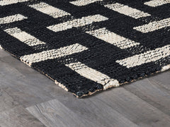 Preston Black/Ivory 2.6'x8' Rug - Ornate Home
