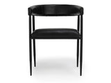 Preston Black Leather Dining Chair - Ornate Home