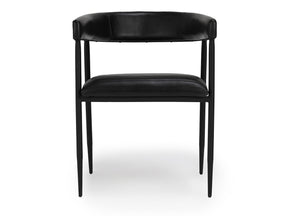 Preston Black Leather Dining Chair - Ornate Home