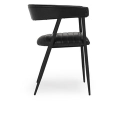 Preston Black Leather Dining Chair - Ornate Home