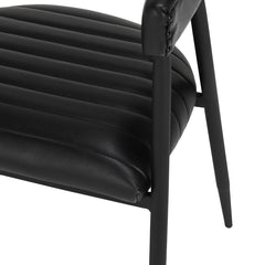 Preston Black Leather Dining Chair - Ornate Home