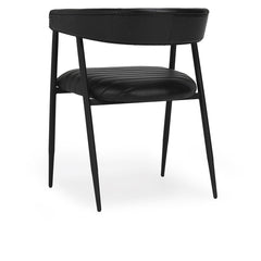Preston Black Leather Dining Chair - Ornate Home