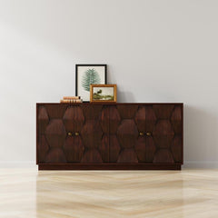 Preston Brown Four Door Sideboard - Ornate Home