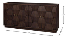 Preston Brown Four Door Sideboard - Ornate Home