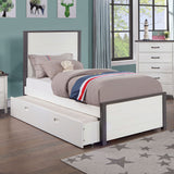 Priam White/Gray 4 Pc. Twin Bedroom Set - Ornate Home