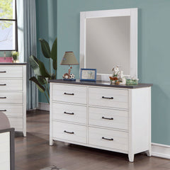 Priam White/Gray 4 Pc. Twin Bedroom Set - Ornate Home