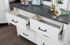 Priam White/Gray 4 Pc. Twin Bedroom Set - Ornate Home
