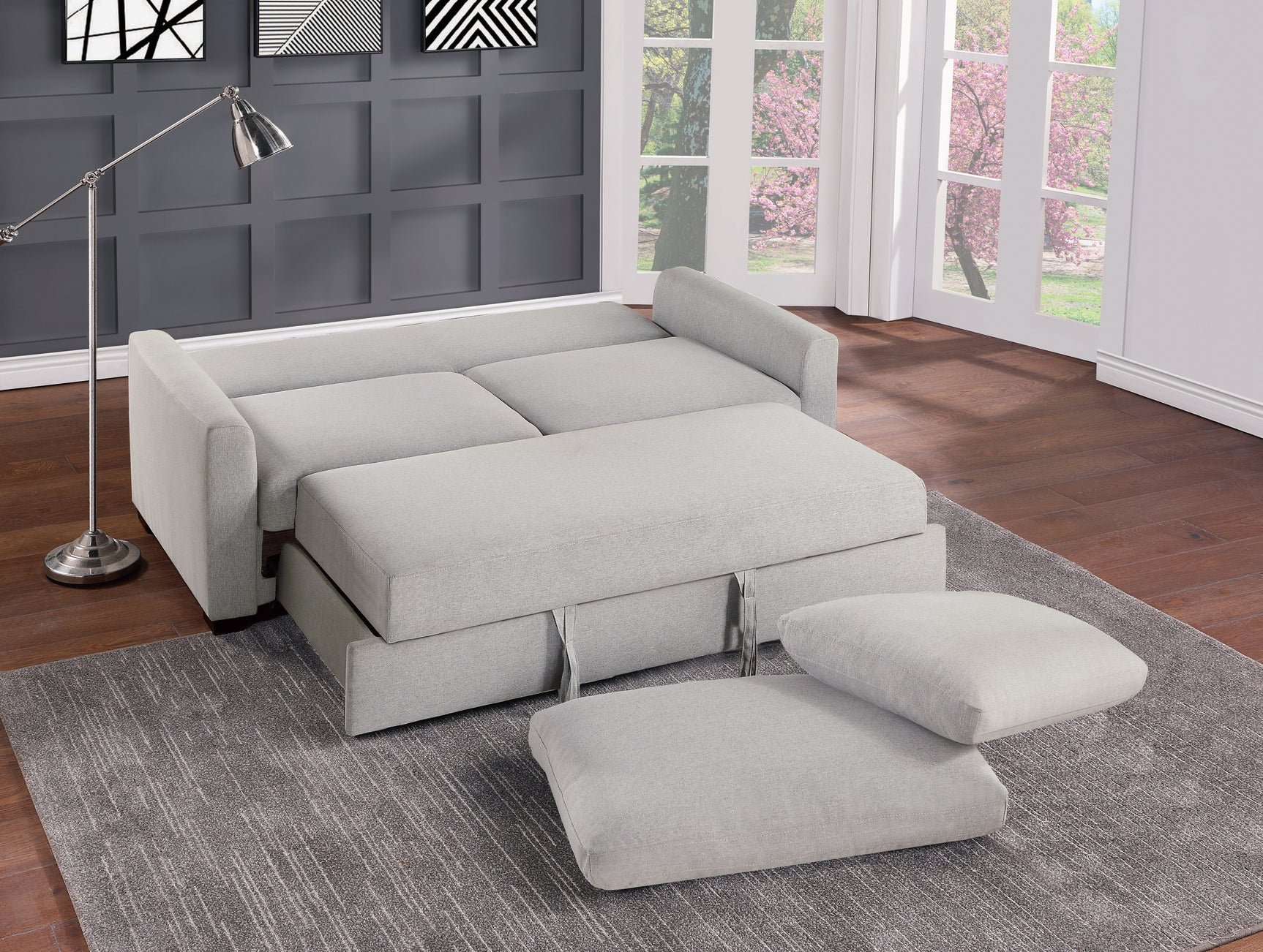 Price Gray Sofa with Pull-out Bed - Ornate Home