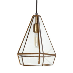Prima Gold Metal and Glass Pyramid Pendant Light - Ornate Home
