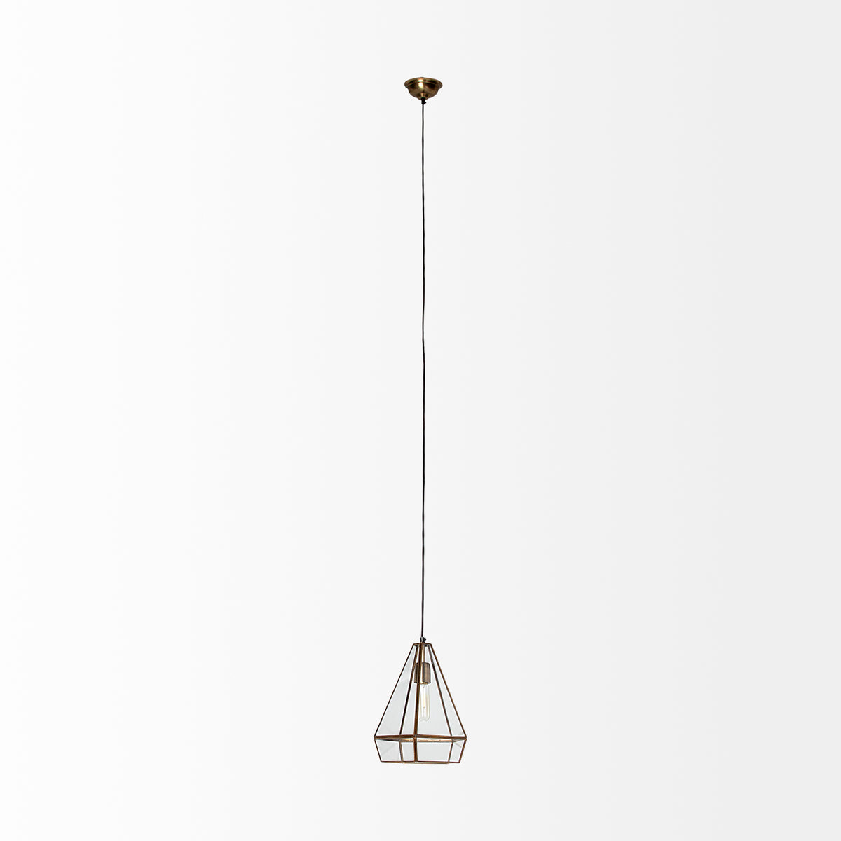 Prima Gold Metal and Glass Pyramid Pendant Light - Ornate Home
